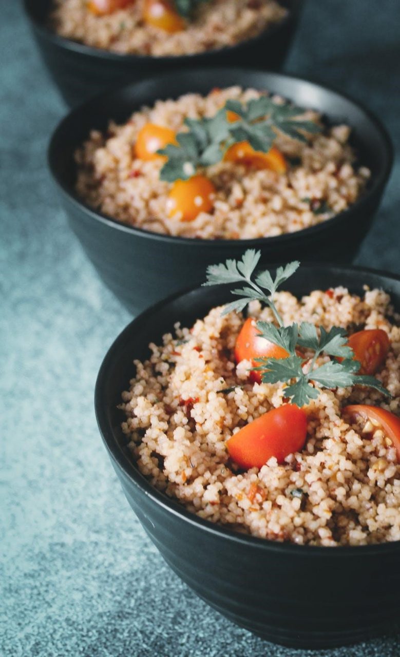 Egg fried rice in a mug