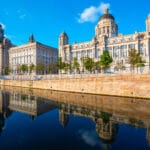 Liverpool, UK – May 18 2018: Liverpool Pier Head with the Royal